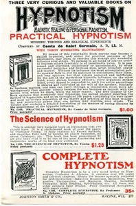 1926 anuncio de letra pequeña práctico, completo y ciencia del hipnotismo curación magnética - Imagen 1 de 2