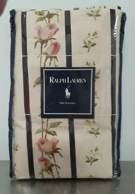 Cenefa recta vintage Katia Rose de Ralph Lauren Home NOS - forrada en paquete en blanco Foto 1 de 4