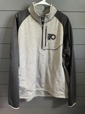 NHL PHILADELPHIA FLYERS GIII Carl Banks Jacket Men's XL 1/4 Zip Black Gray Cover