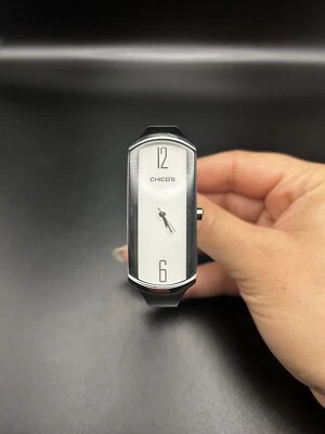 Chicos Watch Bracelet Womens 21mm Modernist Hinged Silver Tone - Image 1 of 4