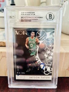 NOIR Jayson Tatum 2018-19 Beckett Autograph Perfect 10. MT 56/85. RARE LOW POP