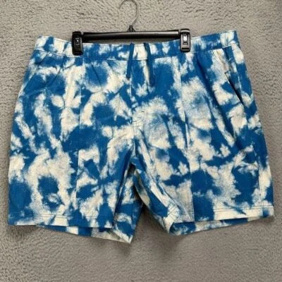 Bermuda de natação The Noth Face adulto 2XL azul tingida com cordão masculina NOVO - Imagem 1 de 4