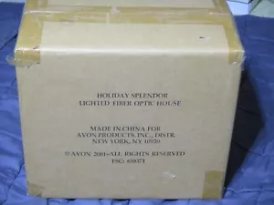 SEALED - Avon 2001 Christmas Splendor Fiber Optic Color Changing Light Up House - Picture 1 of 1