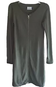 Abito maglione Escales Paris misto cashmere verde oliva zip lusso morbido piccolo - Foto 1 di 16