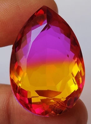 86.60 Ct. Large Tourmaline Pear Cut Bi-Color Loose Gemstone for Pendant & Ring - Image 1 of 4