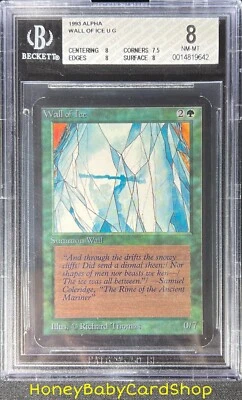 MTG Limited Edition Alpha 1993 Wall of Ice BGS 8.0 NM/MT Old School 93/94 - Image 1 of 4