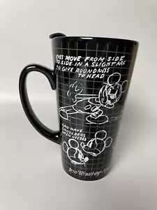 TAZA/TAZA DE VIAJE DE CERÁMICA en blanco y negro de Disney Mickey Mouse con tapa - Imagen 1 de 2