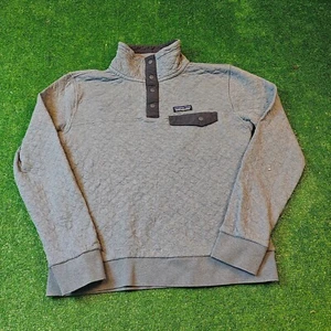 Patagonia Sweater Mens Small Snap-T Gray pullover organic cotton outdoors Solid - Picture 1 of 12