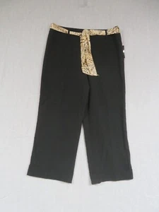 Pantaloni donna Briggs of New York taglia 12 cropped neri con sciarpa cintura polsini nuovi con etichette - Foto 1 di 11
