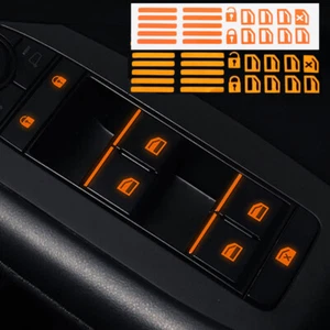 Car Window Switch Luminous Sticker Door Window Night Safety Decal blue orange - Picture 1 of 13