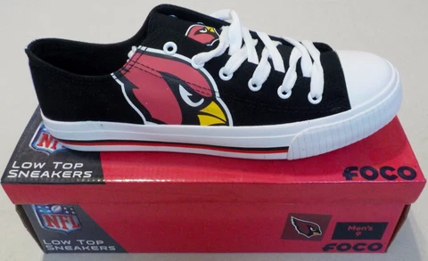 FOCO ARIZONA CARDINALS LOW TOP CANVAS SHOES SNEAKERS MEN'S 9 NIB BLACK Cover