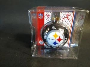 Pittsburgh Steelers Steel Mark Logo Glass Ornament by Topperscot 2.5" wide - Picture 1 of 6
