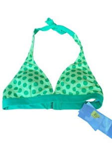 Jag Womens Halter Bikini Top Green Polka Dot New with Tags Size M - Picture 1 of 4