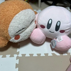 Kirby Waddle Dee BIG Plush Set Fluffy Cushion and Smiling Kirby Soft Doll - Picture 1 of 1