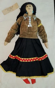 ANTIQUE NAVAJO FABRIC SEWN DOLL PROVENANCE: WESTERN NAVAJO SCHOOL 5TH GRADE vafo - Picture 1 of 13