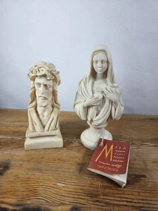 SET OF TWO RELIGIOUS BUSTS – JESUS CHRIST & VIRGIN MARY (MASKA GREECE) - Picture 1 of 19