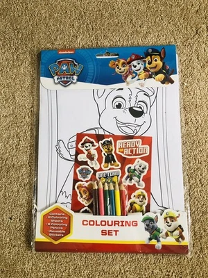 Paw Patrol Colouring Set With Coloured Pencils 8 Sheets - Image 1 of 4