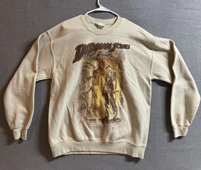Suéter Disney Adulto Talla L Beige Indiana Jones Templo de la Muerte Sudadera Crew De Colección Foto 1 de 4