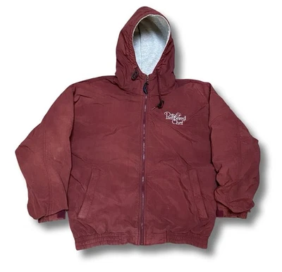 VTG Port Authority Mens Hooded Fleece Lined Jacket Size Small Outdoors Maroon - Image 1 of 4