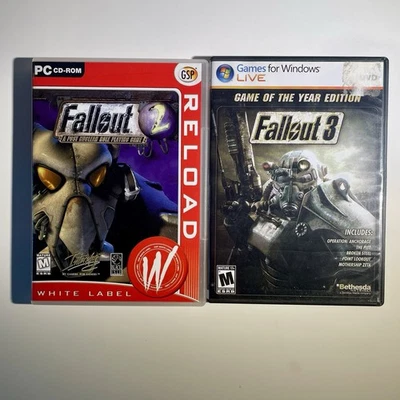 Fallout 2 & 3 - PC Computer Game 1998 Windows CD-ROM Reload GOTY DLC - Bild 1 von 3