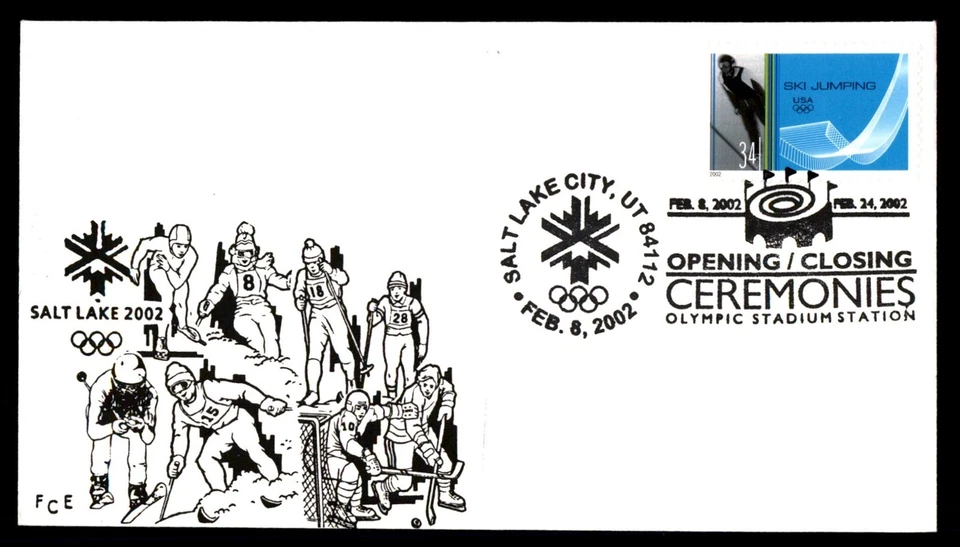 Mayfairstamps US FDC 2002 Salt Lake Ski Jumping FCE Cachet First Day Cover aau_2 - Image 1 of 2