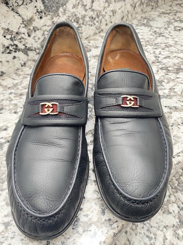 Gucci Mocassini Scarpe Uomo Vintage Gucci Mocassino Nero Taglia 43 Made in Italy