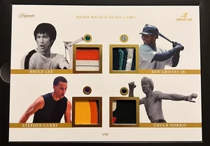 Bruce Lee Griffey Curry Norris 5x7 Quad Relic Jumbo Card 2024 Keepsake #D 1/20 - Bild 1 von 9
