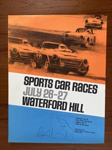 Vintage 1964 SPORTWAGENRENNEN Waterford Hills STRASSENRENNEN Poster SCCA 17” x 22” - Bild 1 von 12