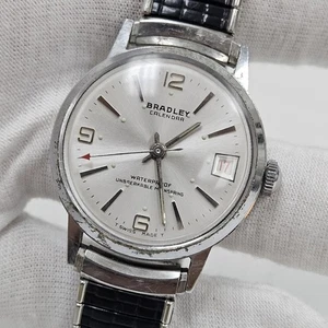 Vintage Bradley Calendar Date Herren Armbanduhr Swiss Mechanisch Aufziehen Läuft - Bild 1 von 7