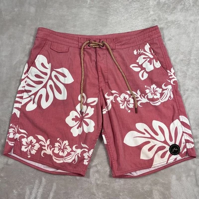 Rusty Board Shorts Mens Size 36 Waist Red White Floral Faded Quick Dry Beach - Image 1 of 4