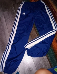 VTG ADIDAS Youth L Navy Snap Tear Break Pull Away Track Basketball Soccer Pants - Picture 1 of 6