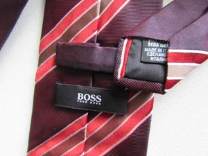 Hugo Boss purple striped Italian pure silk tie (9) - Picture 1 of 6