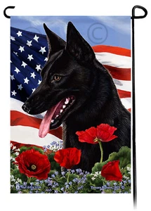 Patriotische Blumen Garten Flagge - Schwarz Holländischer Schäferhund - Bild 1 von 1