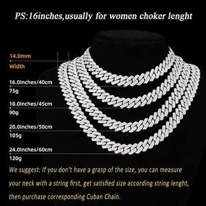 Mens Cuban Necklace Link Chain Miami 18K Gold Silver Diamond Cut for Men Women - Picture 1 of 7
