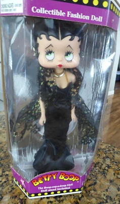 Muñeca de moda coleccionable Betty Boop en vestido negro 1998 Precious Kids #31101 NUEVA Foto 1 de 4