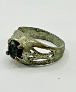 Ancient Old Solid Antique Ring Roman With Black Stone Artifact Rare - Picture 1 of 4