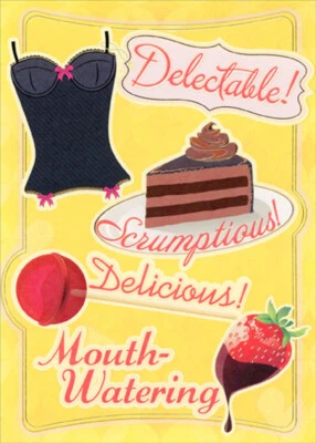 DESIGNER GREETINGS Delectable Scrumptious Funny / Humorous Birthday Card for Wife