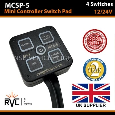 MINI SWITCH PAD CONTROLLER Amber LED Lightbar Strobe 12v 24v - Image 1 of 4
