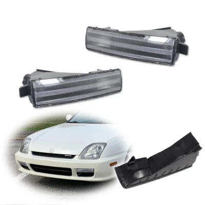 Front Bumper Signal Lights For 97-01 Honda Prelude RH + LH Euro Style Clear Lens - Image 1 of 4