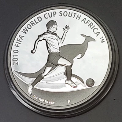 Australien 1$ 2009 PP Silber 1oz Ø40mm Känguru Fußball Süd-Afrika 2010 - Bild 1 von 2