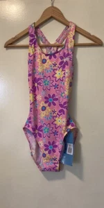 NEW WOMANS EYELINE PINK DAISY PATTERN SWIMMERS/BATHERS SIZE 10 - Picture 1 of 6