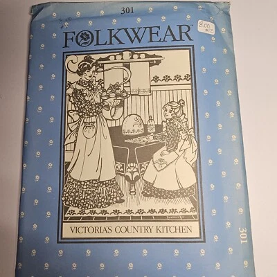 Folkwear Victoria's Country Kitchen Sewing Pattern 301 VINTAGE '90's Unused-F1  - Image 1 of 4