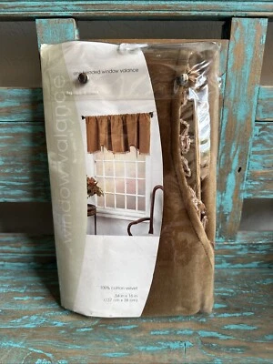 Target Home Cotton Velvet Beaded Single Window Valance 54" x 15" Vintage 2003 - Image 1 of 4