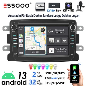 DAB+ Android 14 Carplay Autoradio GPS Navi +Kam Für Renault Dacia Duster Dokker - Bild 1 von 14