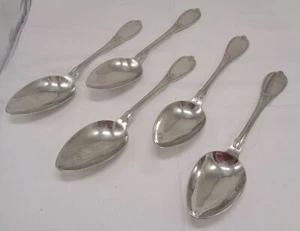 ALPAKA Nickelsilber 5 Esslöffel mit Olivenmuster Servierlöffel - Bild 1 von 5