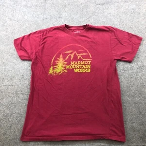 Marmot Shirt Mens Large Red Hiking Short Sleeve Crew Neck Graphic - Picture 1 of 8
