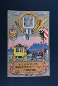 1921 Nurnburg Stamp Show Germany Postcard with Cancels - Picture 1 of 2