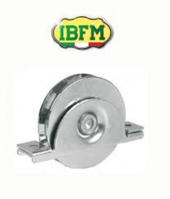 RUOTA CON PERNO E PIASTRA PER CANCELLO SCORREVOLE gola a V 1 CUSCINETTO ZINCATA - Immagine 1 di 4