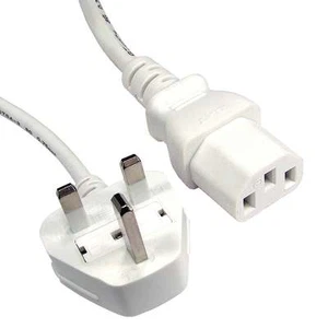 1 x Eagle weiß IEC (C13) UK-Netzstecker 2 m Wasserkocher Netzkabel CE-geprüft neu in OVP - Bild 1 von 3