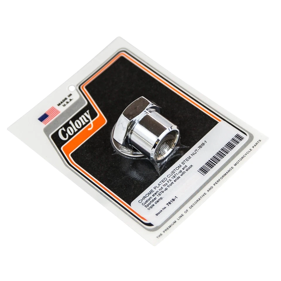 Harley-Davidson Sportster Chrome Colony #7619-1 Custom Stem Tuerca 1971-Up 1979-Up Foto 1 de 1